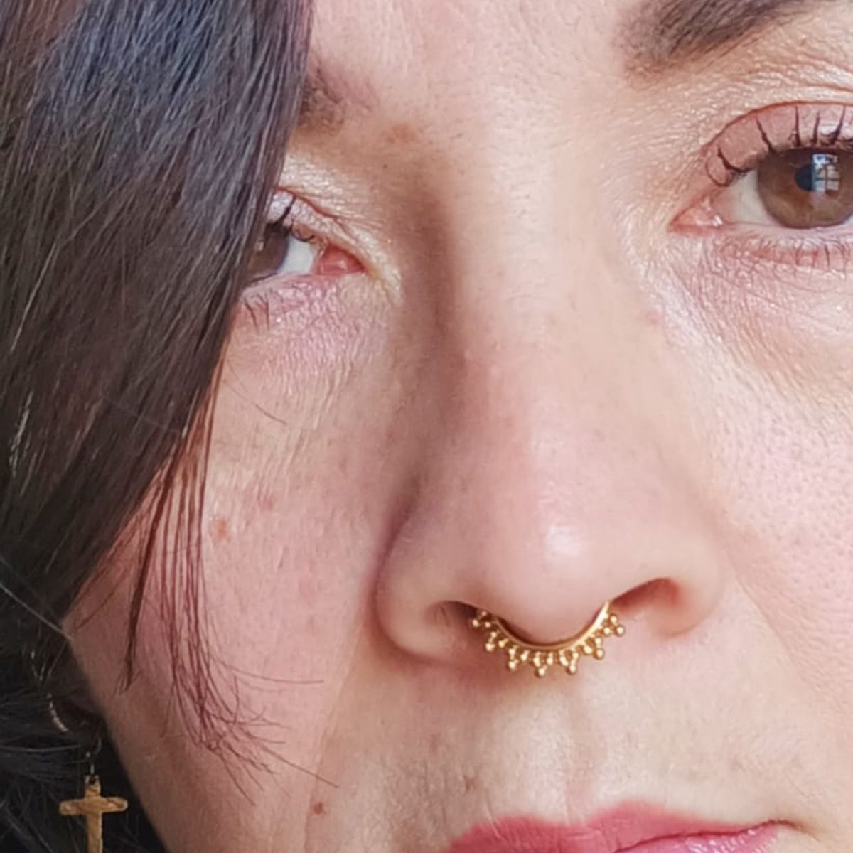 ELBAULDEJUMA - Piercing Septum diadema F136 G23 Titanio Chapado En Oro 18k