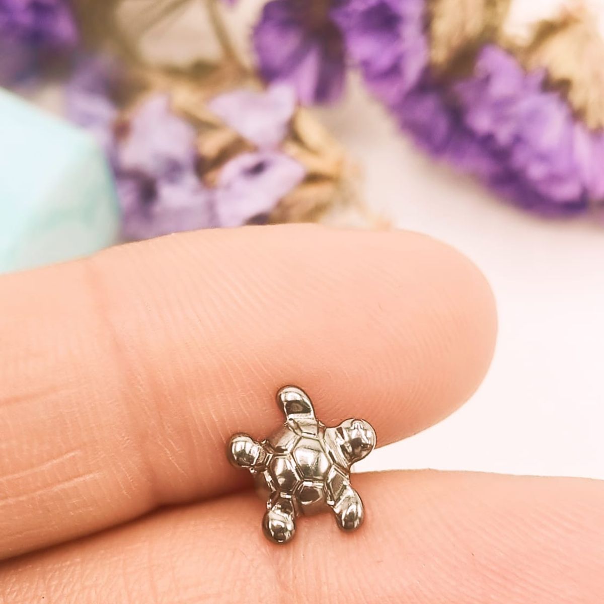 ELBAULDEJUMA - Piercing Labret Astm F136 G23 Acero Titanio Tortuga Tragus