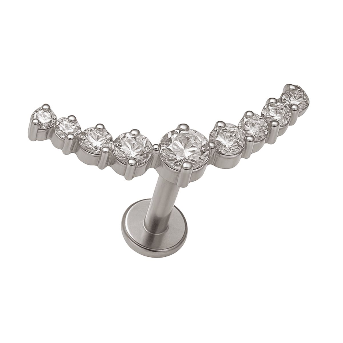 ELBAULDEJUMA - Piercing Labret Astm F136 G23 Acero Titanio Zirconia Trepado