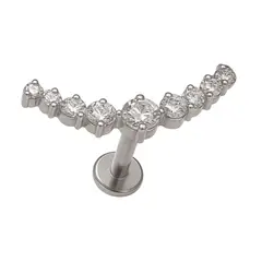 ELBAULDEJUMA - Piercing Labret Astm F136 G23 Acero Titanio Zirconia Trepado