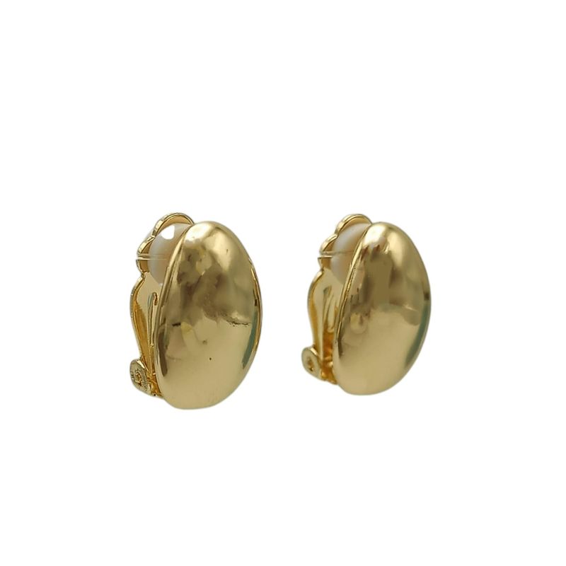 ELBAULDEJUMA - Aros Gota Espejo chapada en oro 18 k Sin Perforacion Earcuff Tendencia