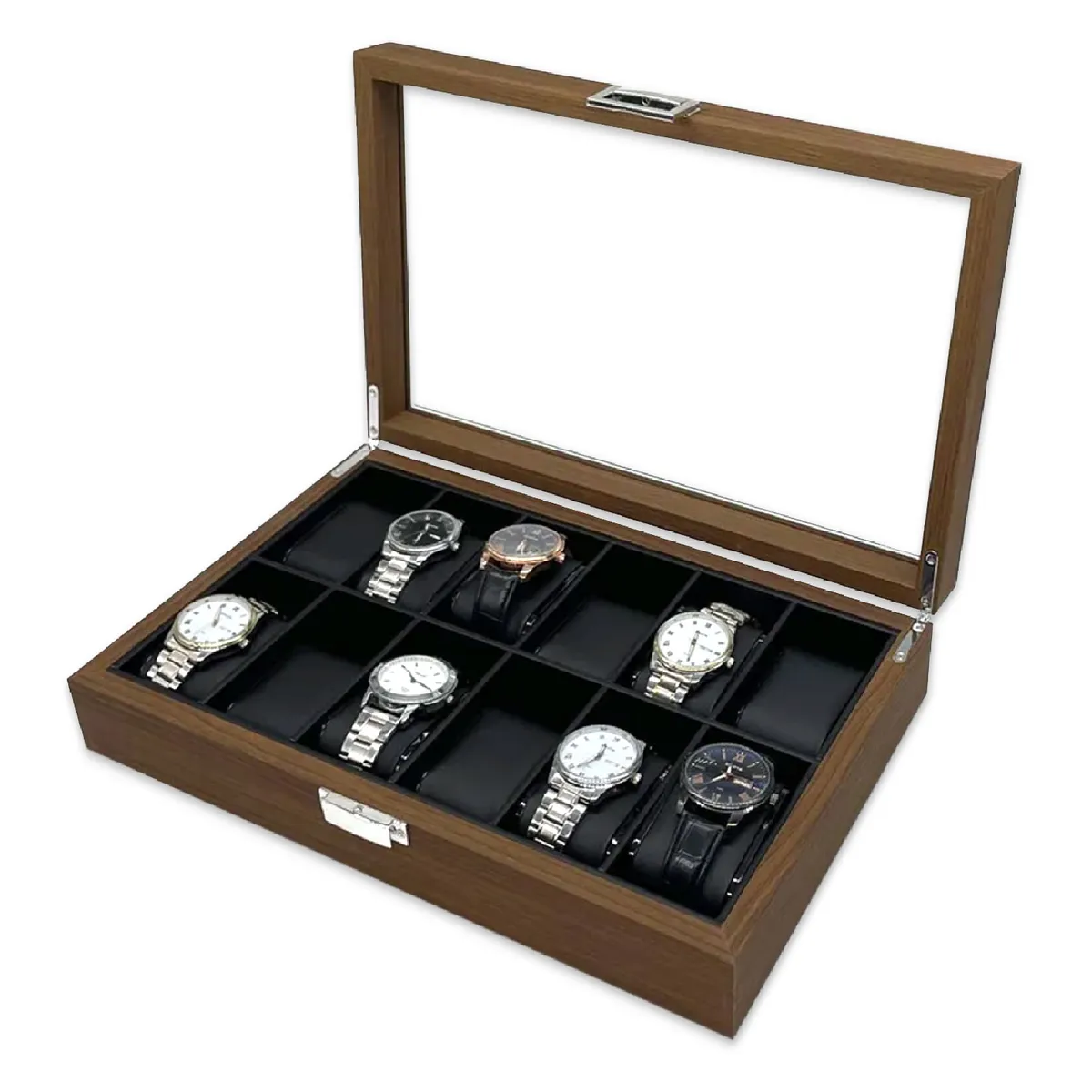 MUNDO ONLINE - Caja Estuche Organizadora 12 Relojes Madera de Lujo
