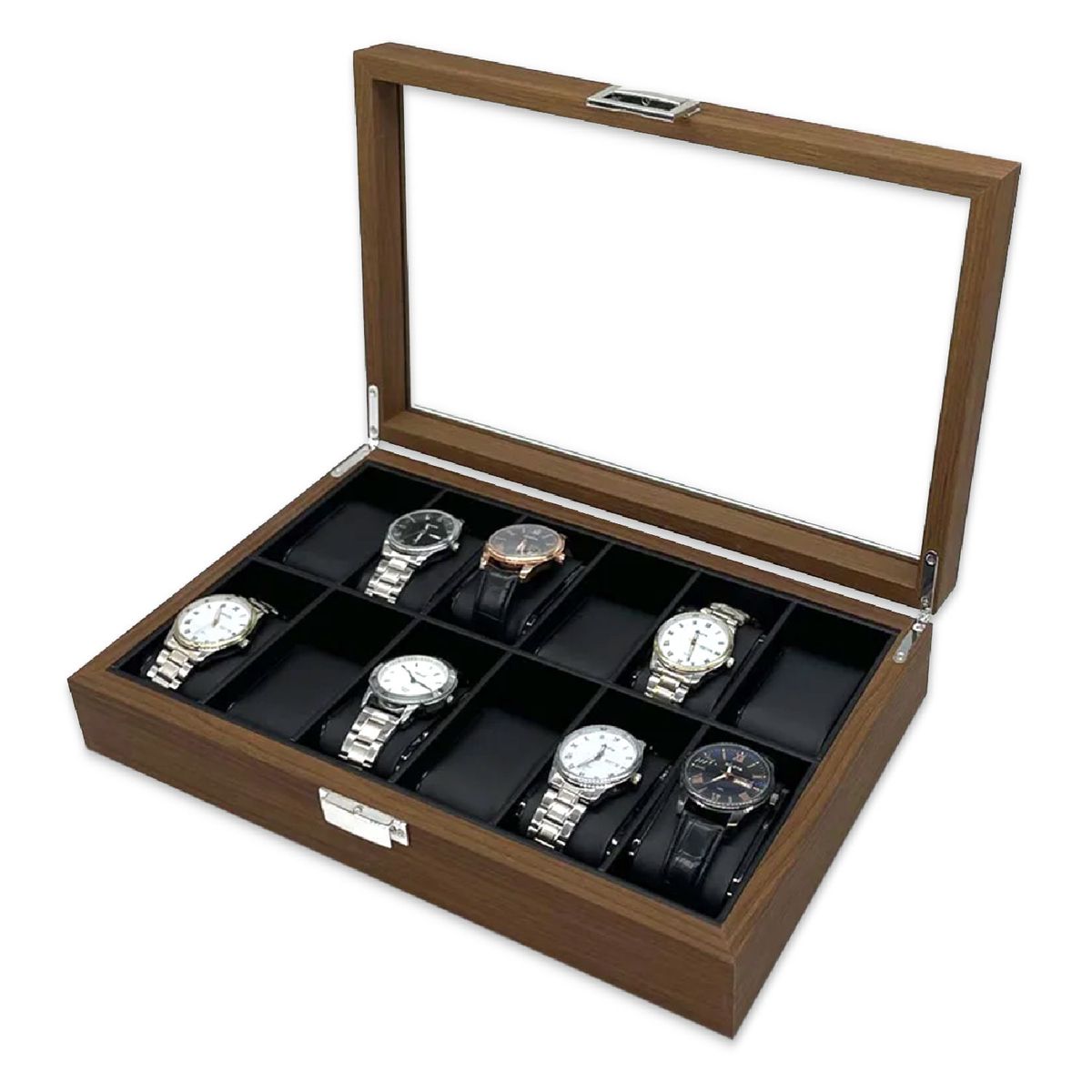 MUNDO ONLINE - Caja Estuche Organizadora 12 Relojes Madera de Lujo