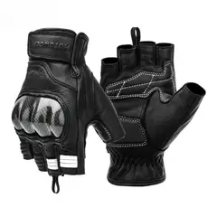 MOTOWOLF - Guantes De Cuero Abiertos Dedos Cortos Deportivos 0334
