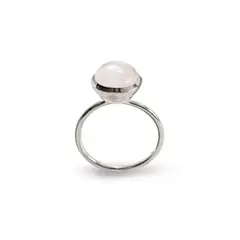 ANDREA COGGIOLA JOYAS - Anillo Shakti Cuarzo Rosa Plata Fina 925