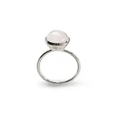 ANDREA COGGIOLA JOYAS - Anillo Shakti Cuarzo Rosa Plata Fina 925