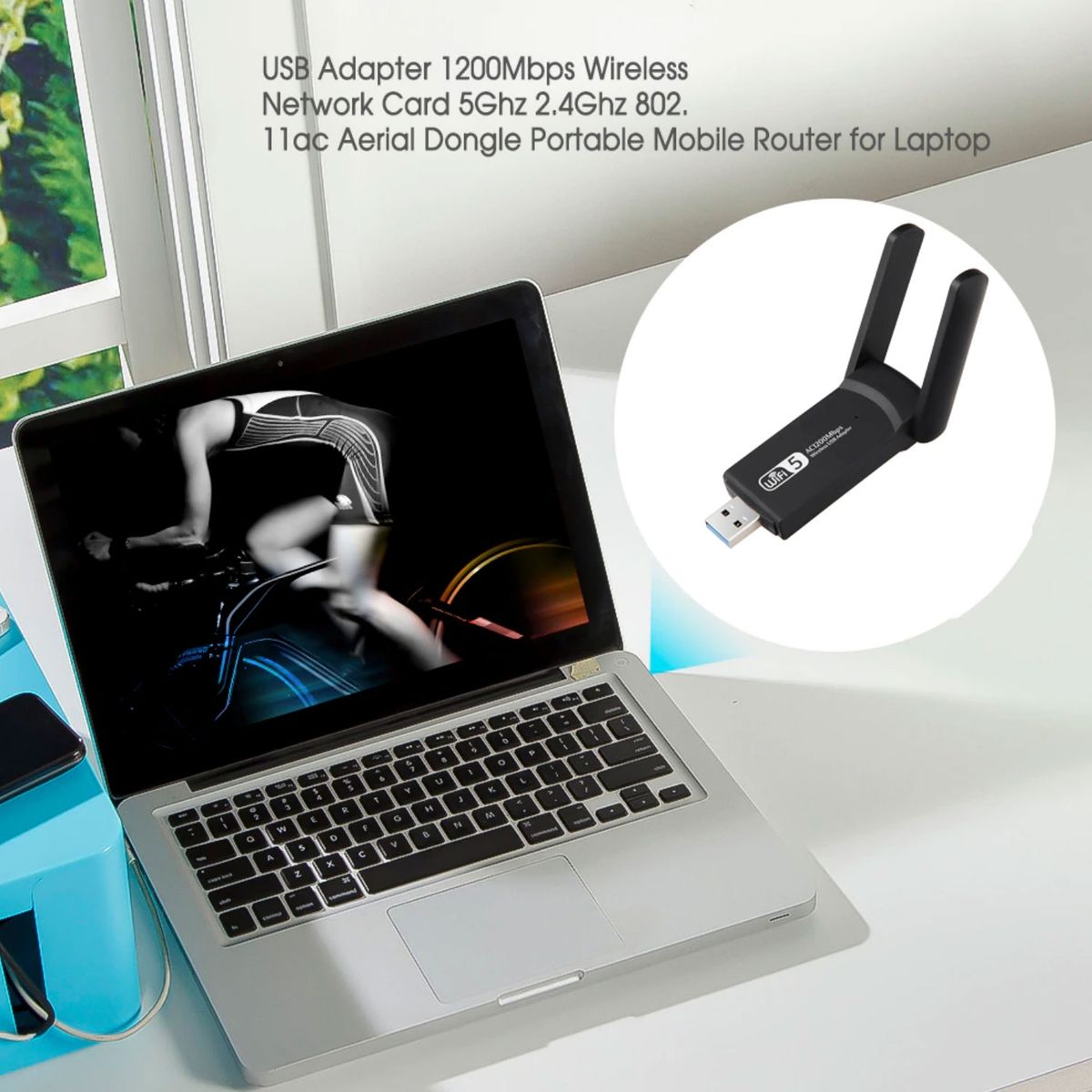 GENERICO - Antena Adaptador Wifi Usb 3 Dual Band 2.4 Y 5 Ghz High Speed