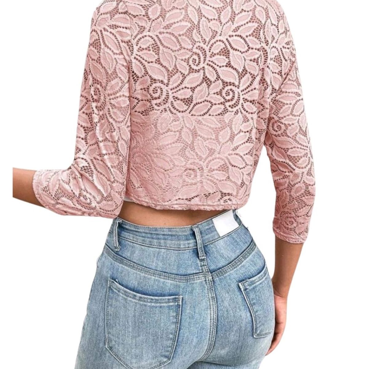 GENERICO - TAPADO BOLERO CHAL CORTO TODO DE ENCAJE IDEAL PARA FIESTA