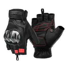 MOTOWOLF - Guantes de Cuero Medio Dedo Primavera Verano 0334
