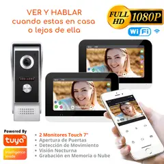 D MOTICA - Video Portero Wifi Inteligente Full Hd con 2 Monitores Touch 7"