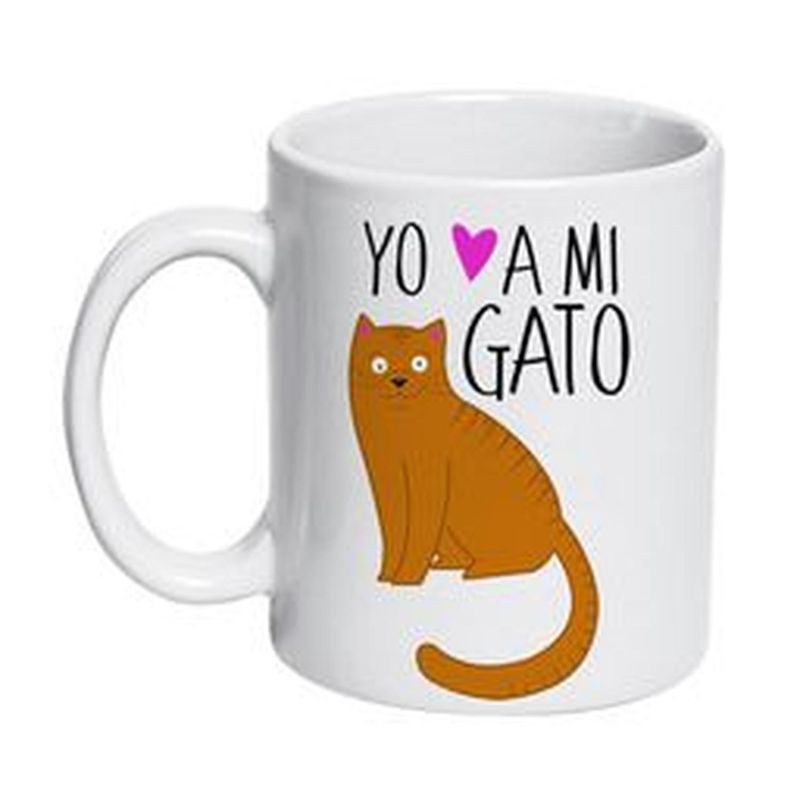 PETFY - Tazón Cerámico 320cc Gatos Yo amo a mi - Negro
