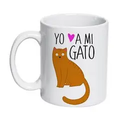 PETFY - Tazón Cerámico 320cc Gatos Yo amo a mi - Negro