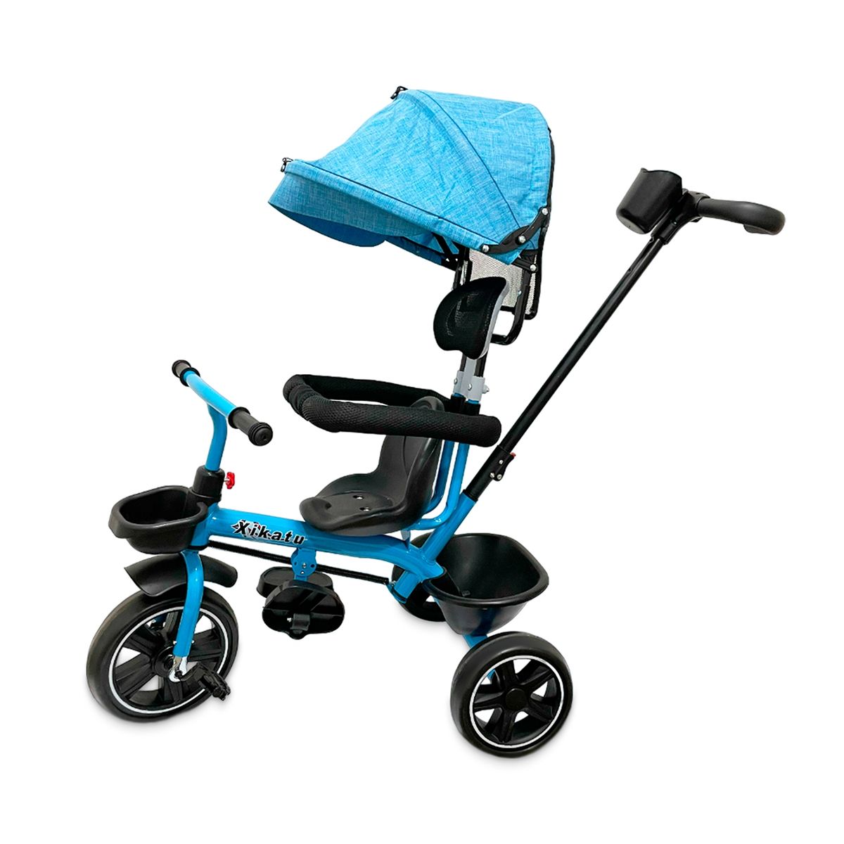 MUNDO ONLINE - Triciclo Coche Infantil 5 en 1 con Toldo, Mango Direccional