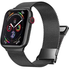 ORILWAYO - Correa Acero Compatible Con Apple Watch Series 7 Se 6 5 4 negro