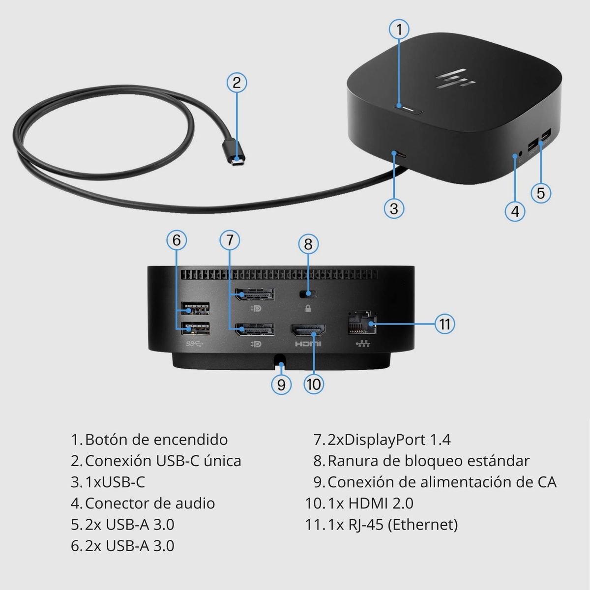 HP - Docking Station HP Dock G5 USB-C HDMI DisplayPort USB 3.0
