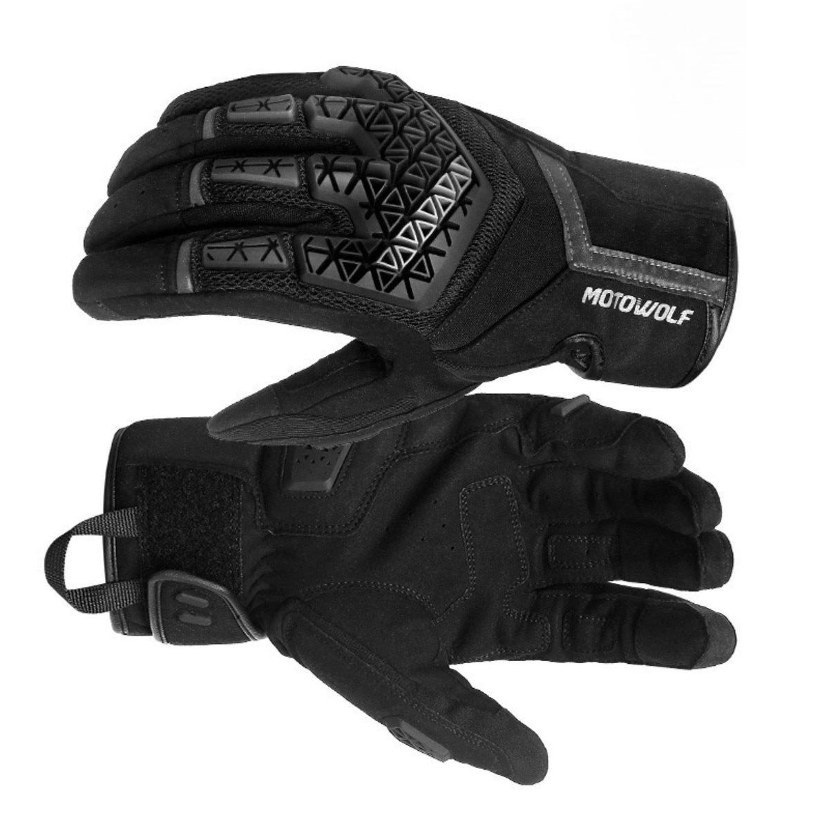 MOTOWOLF - Guantes de Motociclismo  Deportivos Táctiles Motowolf 0338 Negro