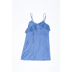 CACAO - Vestido Roma Pabilos y Vuelo en Escote Azul