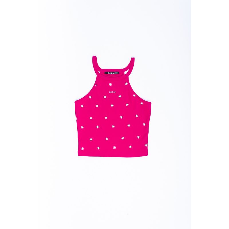 CACAO - Polera Génova Regular Halter Fucsia Cacao