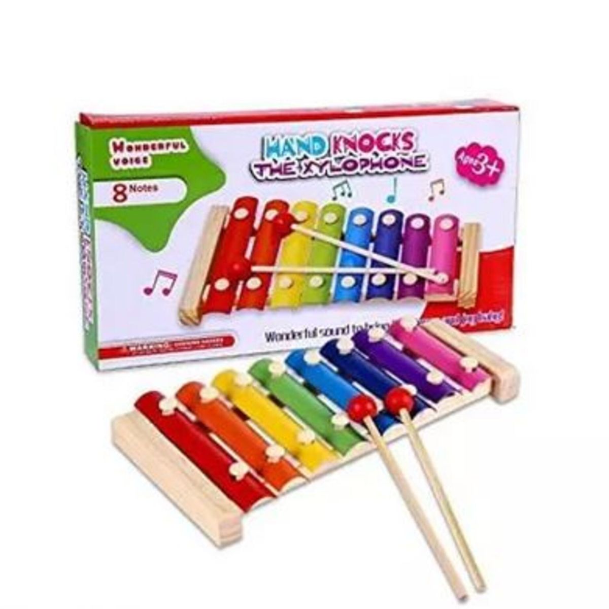 GENERICO - Xilofono Metalofono 8 Notas De Madera Para Niños Y Niñas