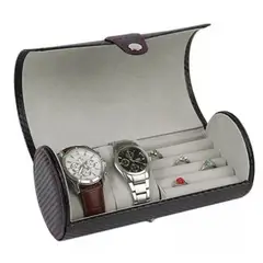 GENERICO - Estuche Organizador Para 2 Relojes Anillos Viaje Portátil  SG103188
