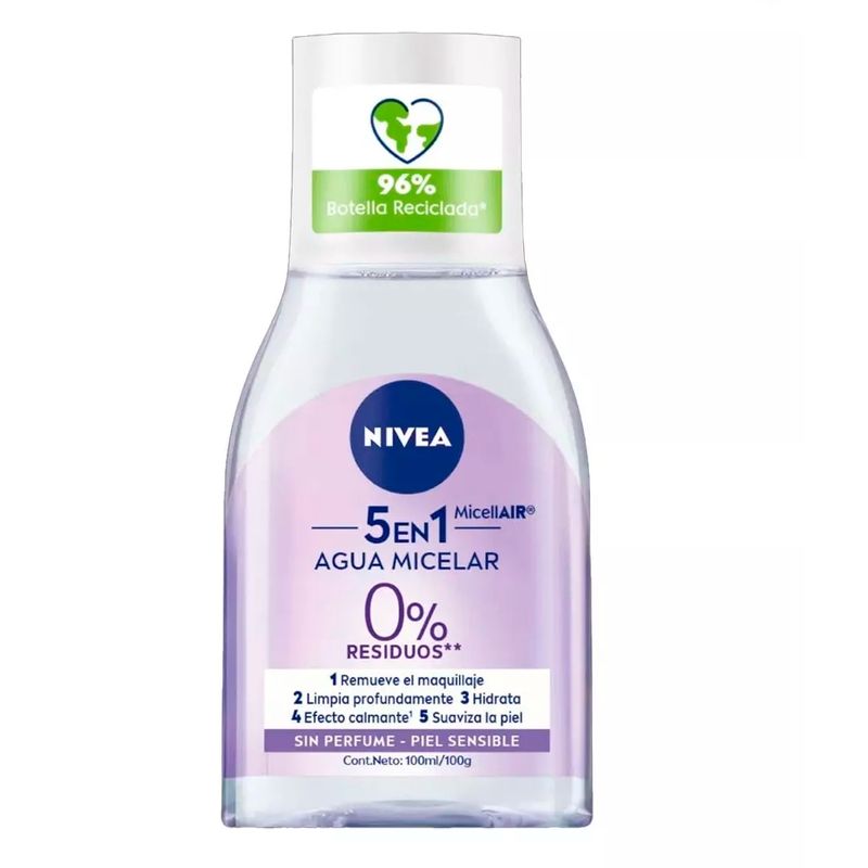 NIVEA - Nivea 5 En 1 Agua Micelar Sin Perfume Piel Sensible 100ml