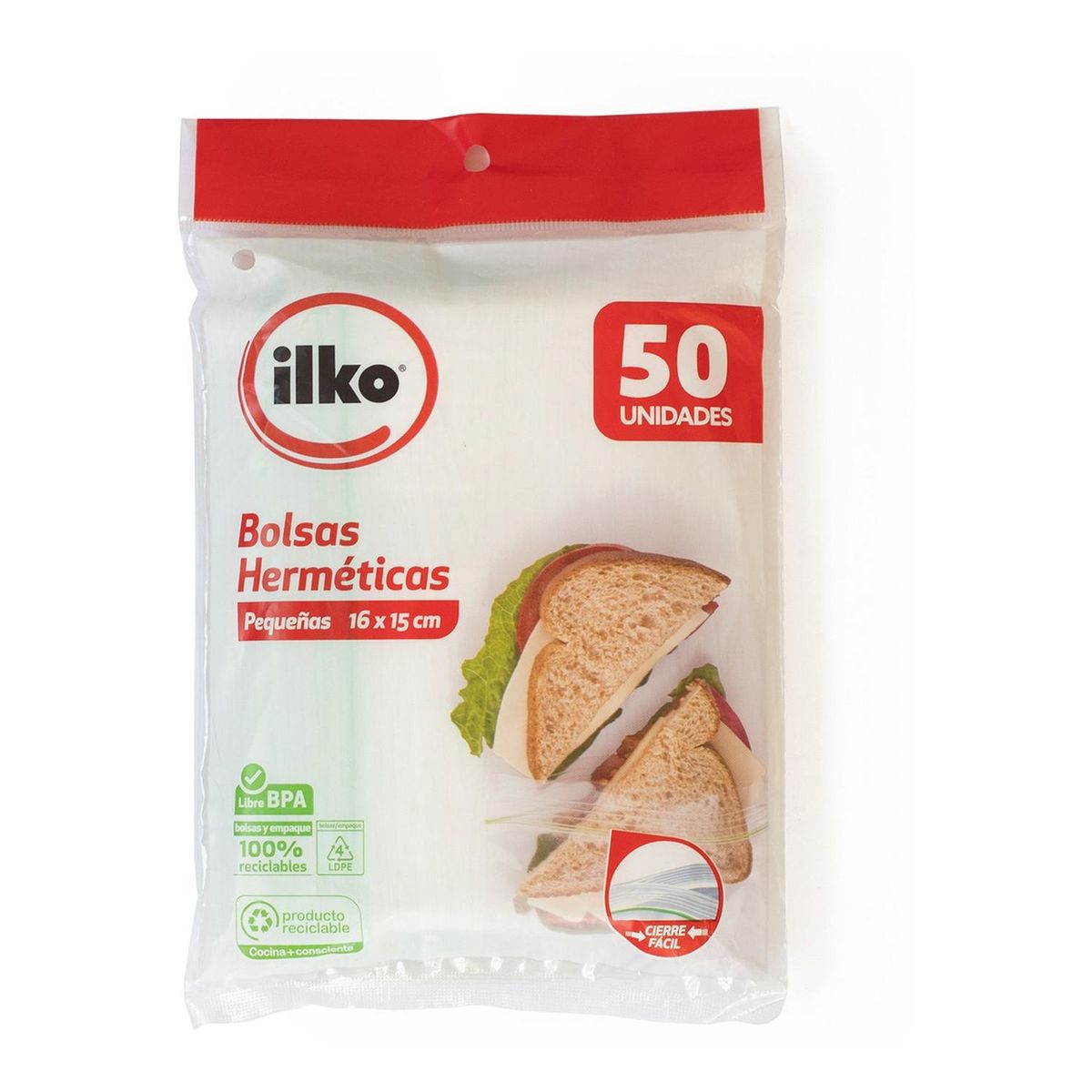 ILKO - Bolsa Hermética Pequeña 16x15cm 50un