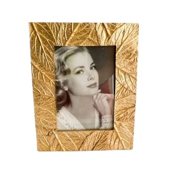 GENERICO - MARCO DE FOTO TEXTURA HOJAS DORADO