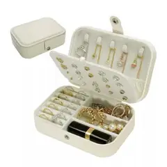GENERICO - Organizador Joyas Estuche Joyero Portátil Blanco-Beige SG103217