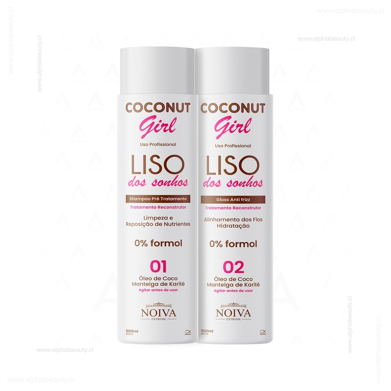 GENERICO - Alisado Coconut Girl 1000ml (Paso 1 + Paso 2) Noiva Extreme