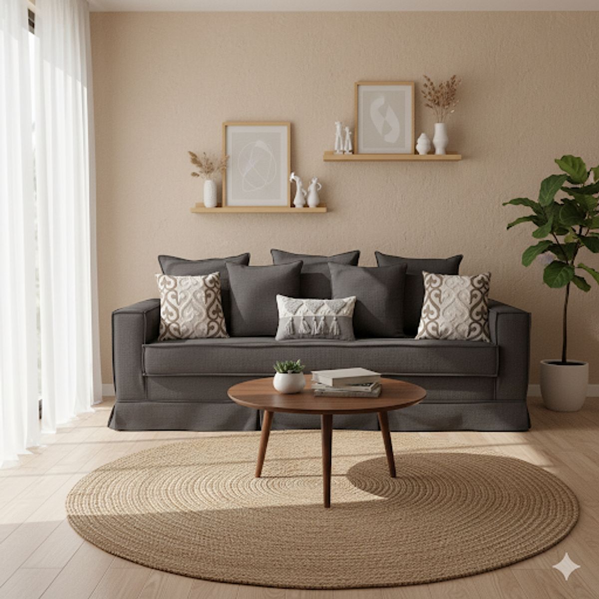 MUNDO LIVING - Sofa 3 cuerpos Lucio marengo Linea deluxe con resortes Pocket