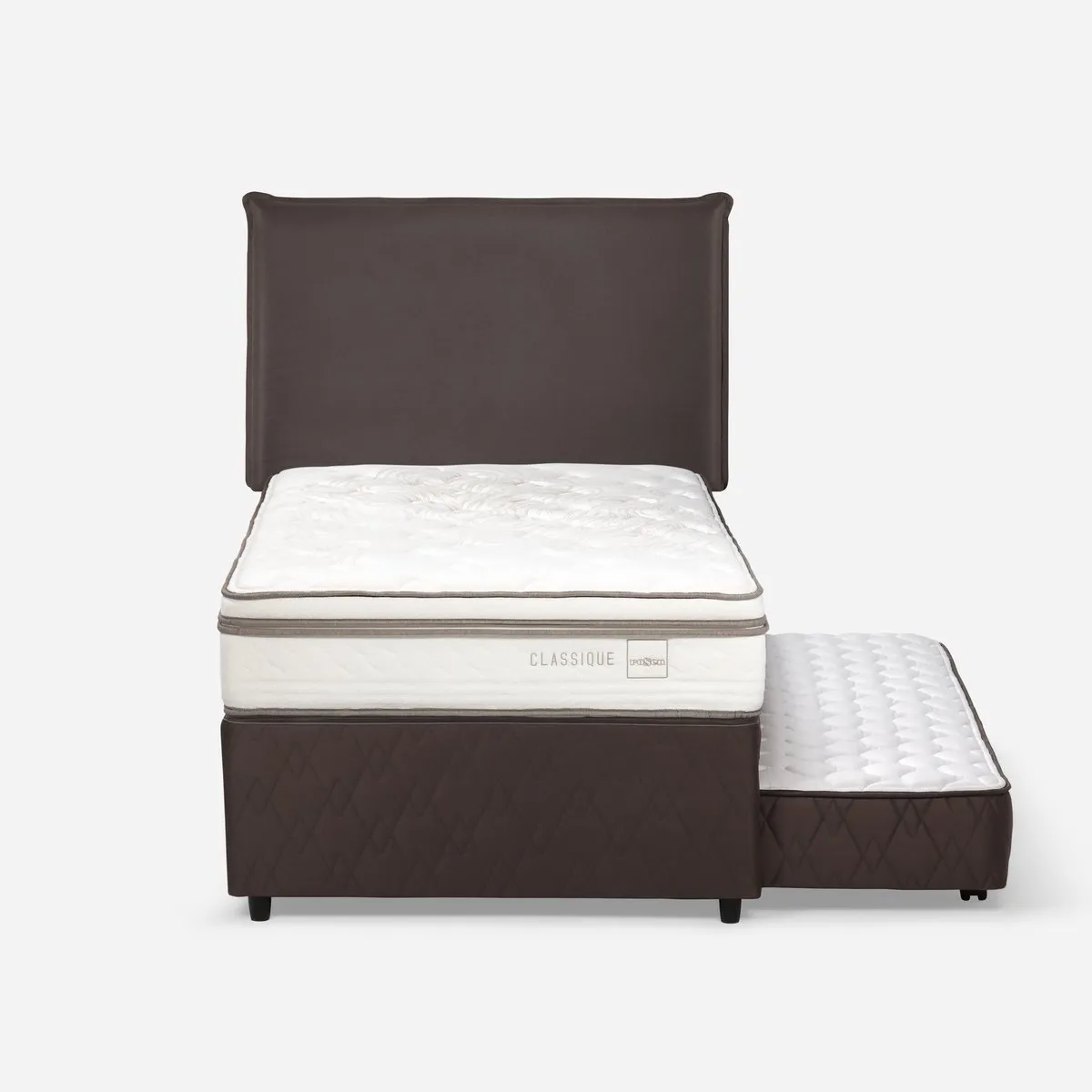 ROSEN - Diván Cama Classique+ 1,5 Plazas +Respaldo Maurice Chocolate