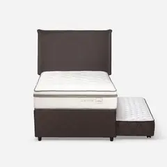 ROSEN - Diván Cama Classique+ 1,5 Plazas +Respaldo Maurice Chocolate