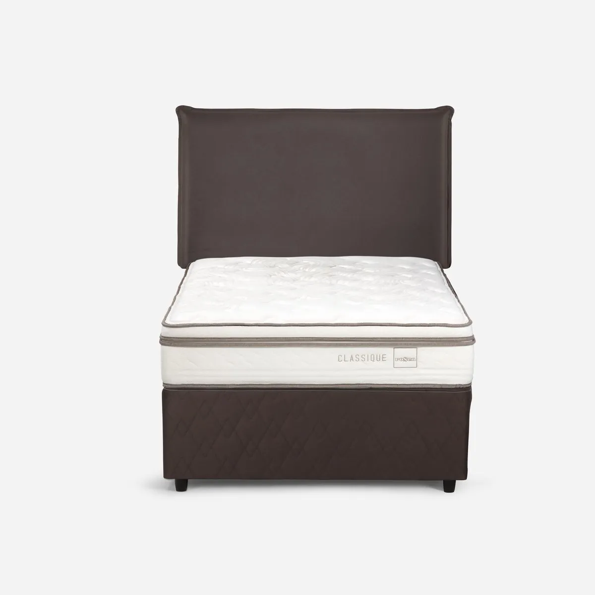 ROSEN - Diván Cama Classique+ 1,5 Plazas +Respaldo Maurice Chocolate