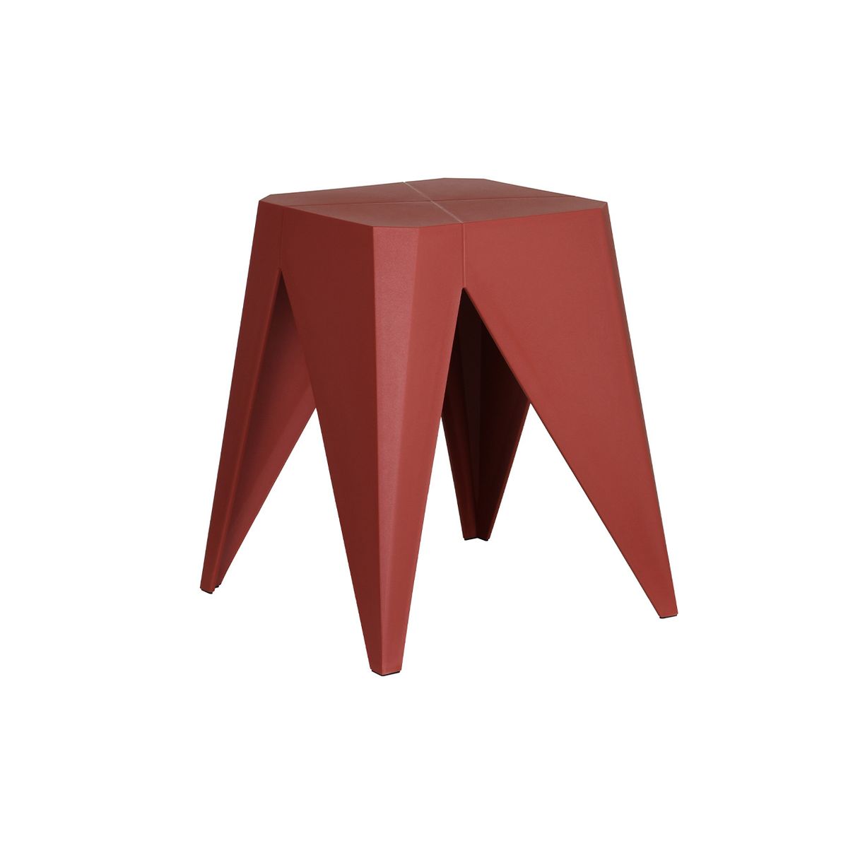 SUR DISEÑO - Taburete Geometric Bajo Café Ladrillo