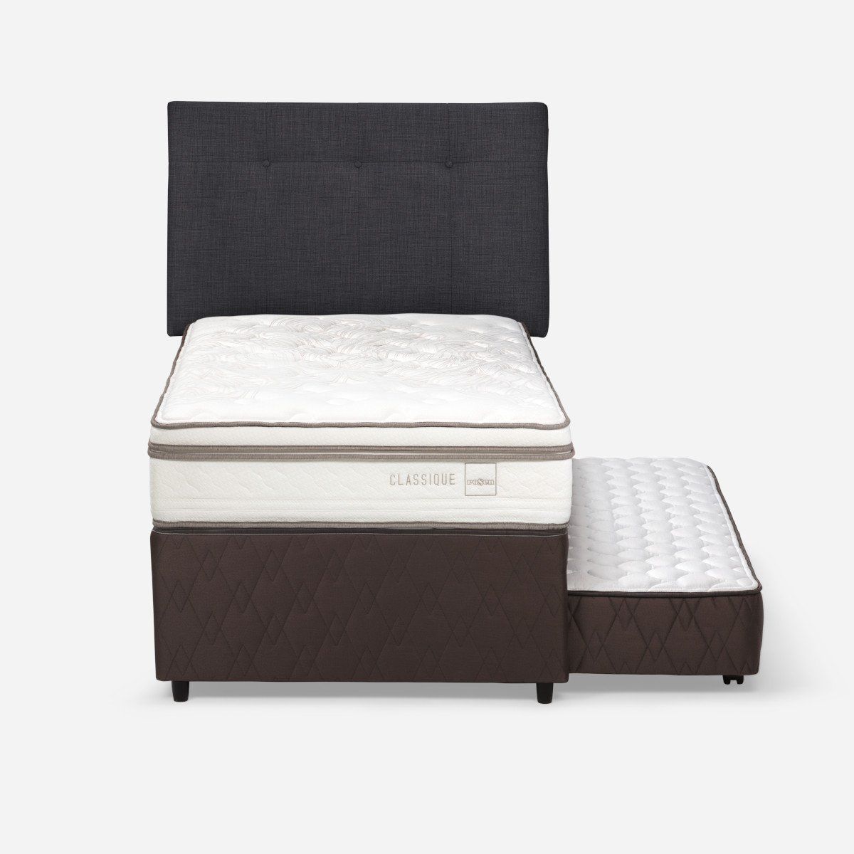 ROSEN - Diván Classique+ 1,5 Plazas + Respaldo New Bennet Grafito