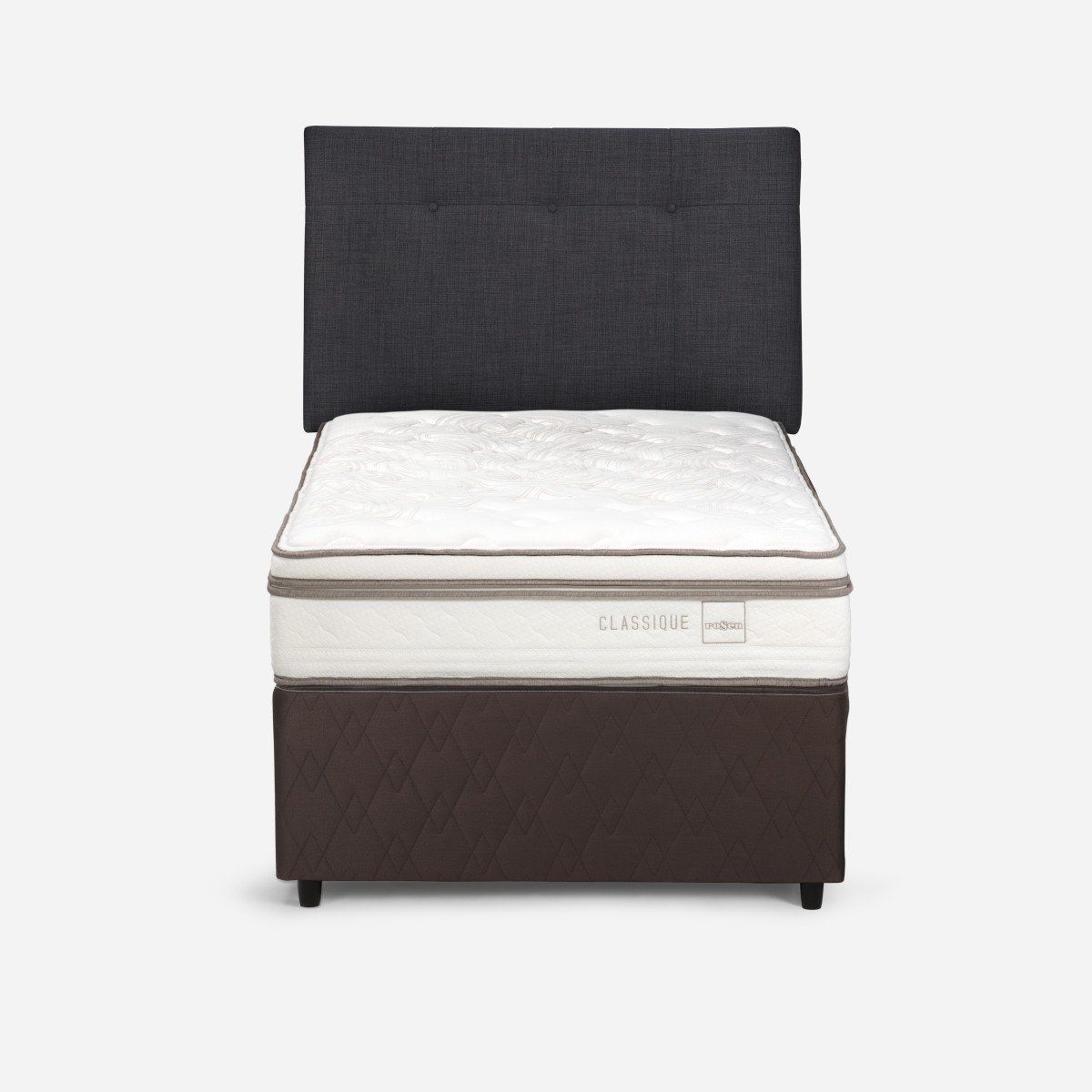 ROSEN - Diván Classique+ 1,5 Plazas + Respaldo New Bennet Grafito