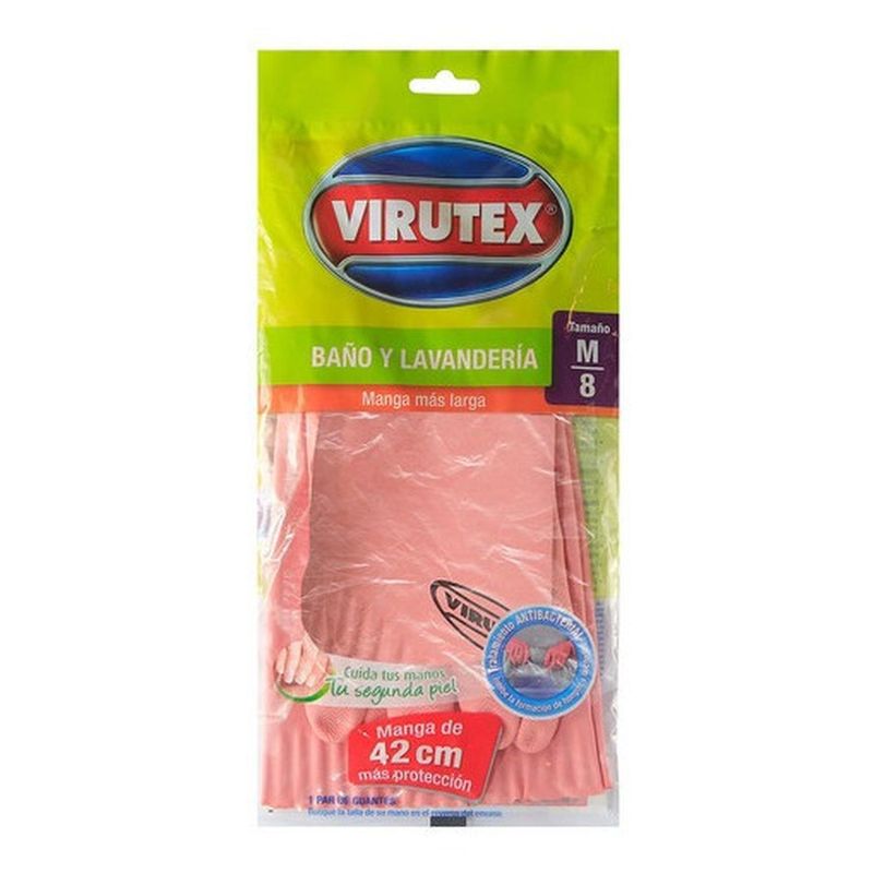 VIRUTEX - Guantes Baño Y Lavandería Talla M Manga Alargada Virutex