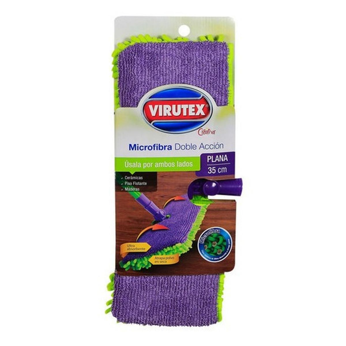 VIRUTEX - Mopa Plana Repuesto Microfibra Ultra Absorbente Virutex
