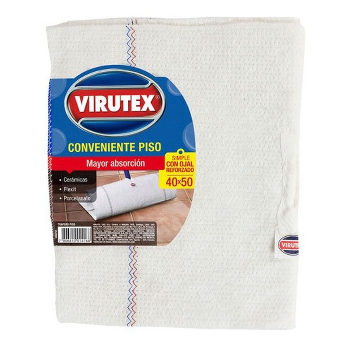 VIRUTEX - Trapero Algodón X1 Simple Con Ojal Absorbente Virutex