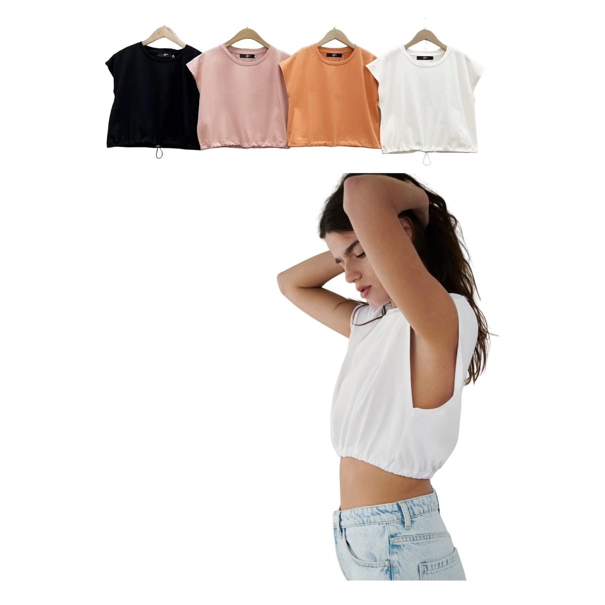 GARSIL - Crop Top Para Mujer - Polera Sin Mangas Ajustable En Cintura