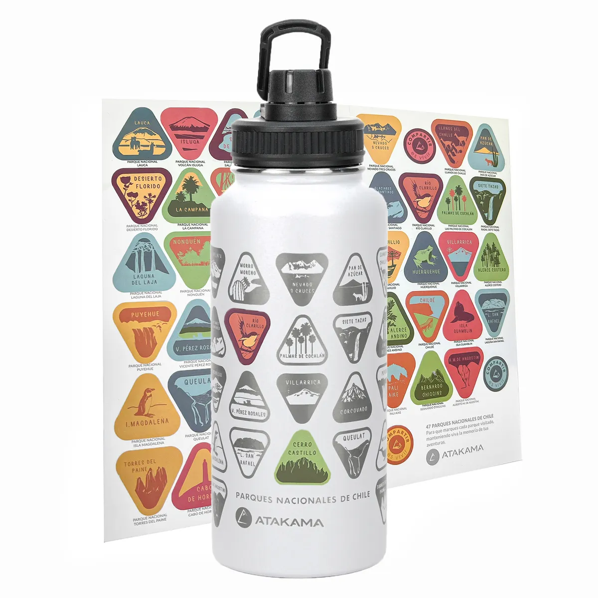 ATAKAMA OUTDOOR - Botella Agua 1lt Térmica Parques Nacionales Atakama Outdoor