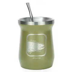 ATAKAMA OUTDOOR - Mate Inoxidable - 235 ml - Incluye Bombilla - Trucha Fario