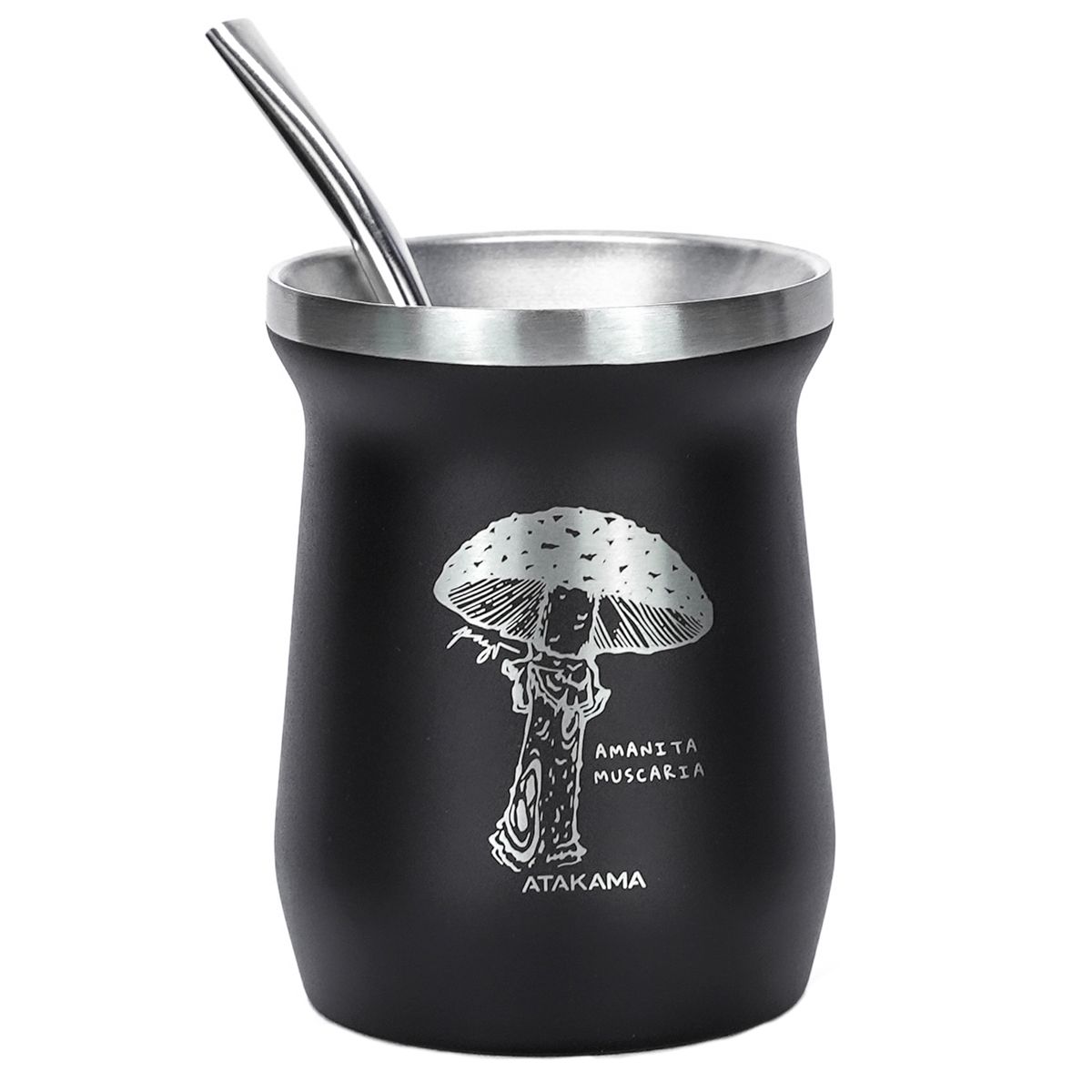 ATAKAMA OUTDOOR - Mate Inoxidable Atakama Outdoor - 235 ml - Incluye Bombilla - Amanita Muscaria