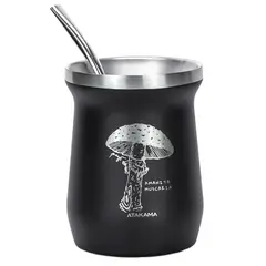 ATAKAMA OUTDOOR - Mate Inoxidable - 235 ml - Incluye Bombilla - Amanita Muscaria