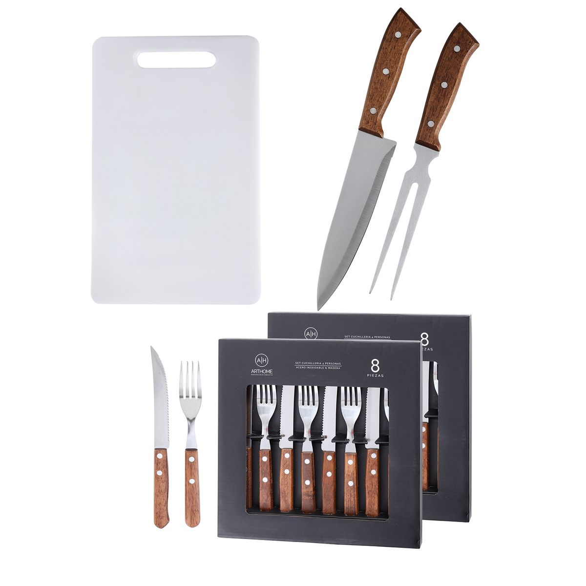 ARTHOME - Set Parrilla 19 Piezas Acero Inoxidable Arthome PAR71