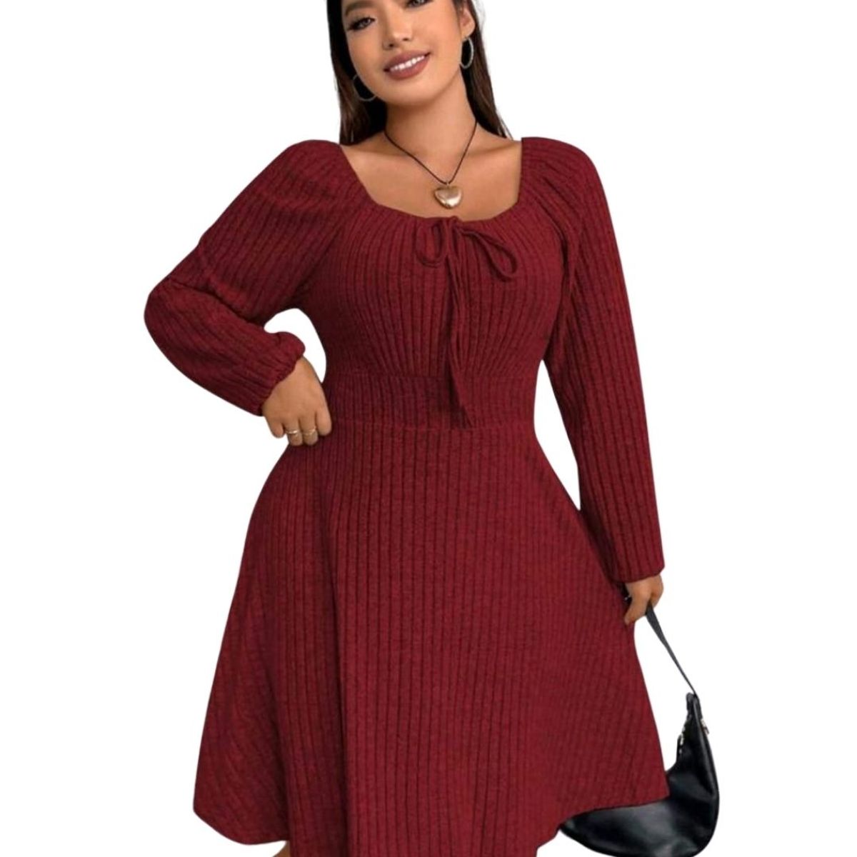 GENERICO - VESTIDO ACAMPANADO MANGA GLOBO LARGA IDEAL PARA FIESTA