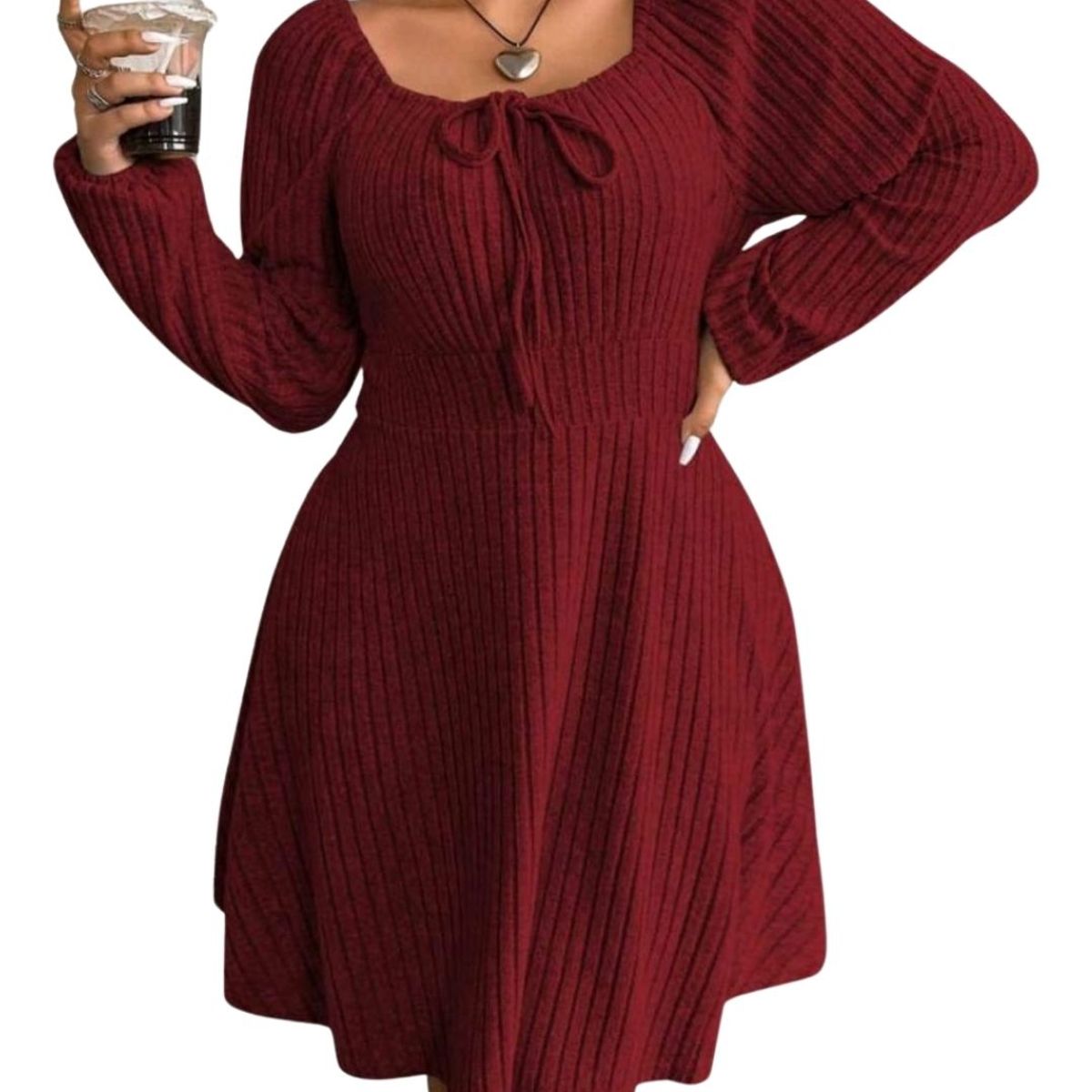 GENERICO - VESTIDO ACAMPANADO MANGA GLOBO LARGA IDEAL PARA FIESTA