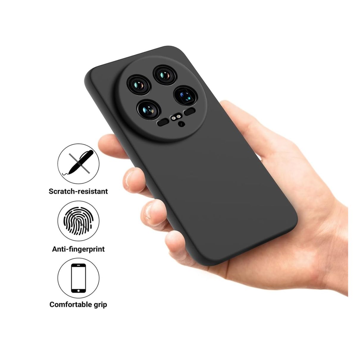 JOIGO - Carcasa Para iPhone 15 Sof Goma Negro