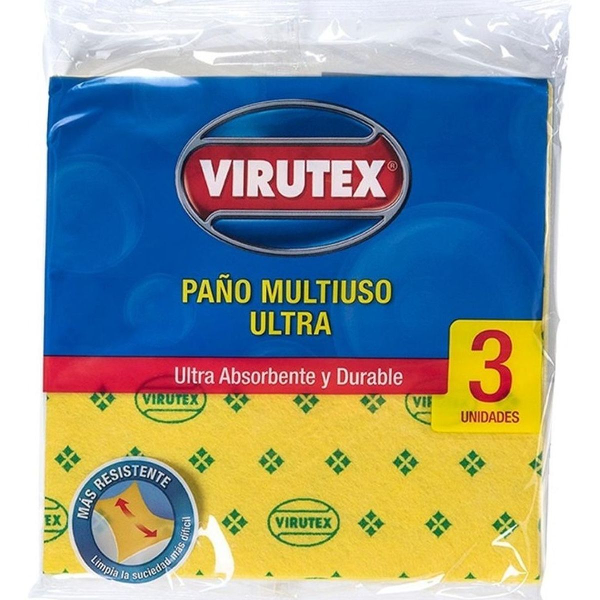 VIRUTEX - Paño Multiuso Ultra X3 Ultra Absorbente Amarillo Virutex