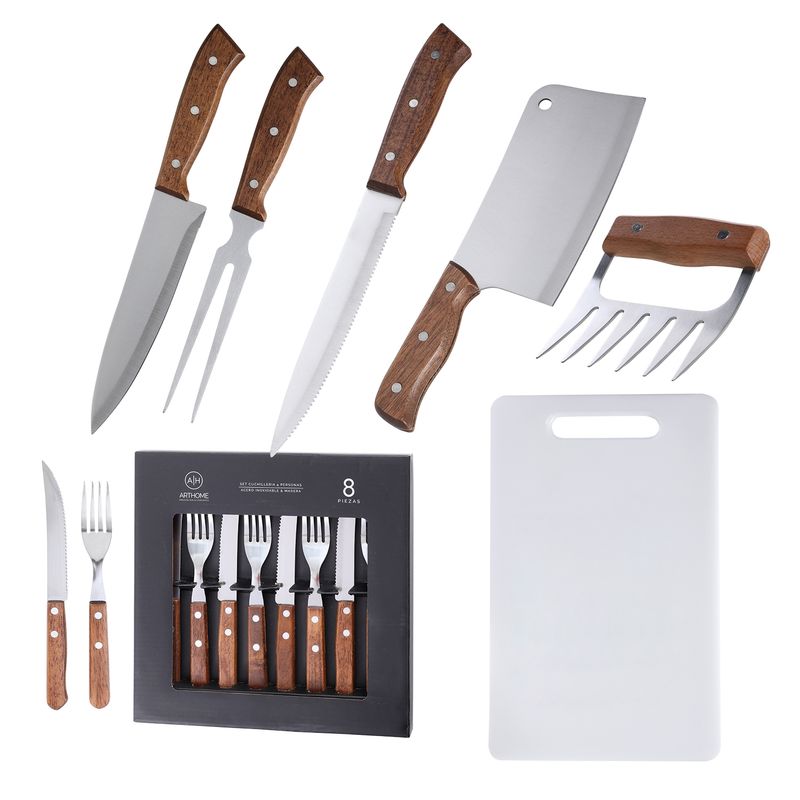 ARTHOME - Set Parrilla 14 Piezas Acero Inoxidable Arthome PAR79